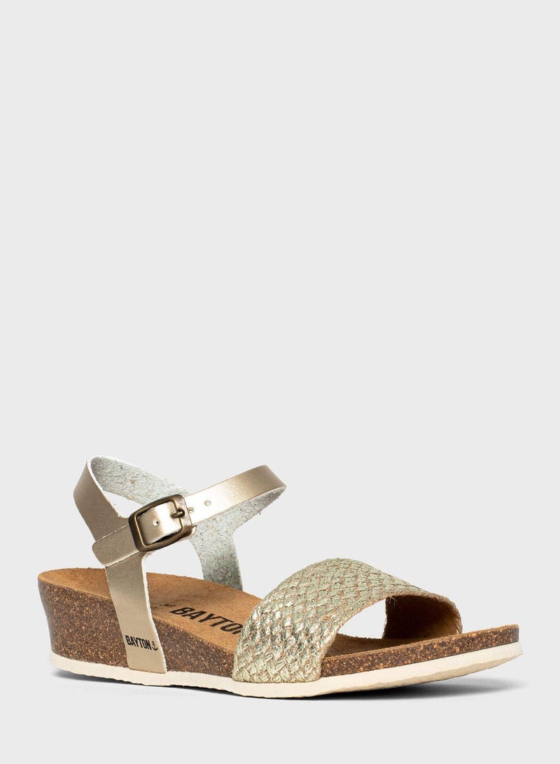 BAYTON Leganes Strappy Mid Heel Wedges  - Image 4