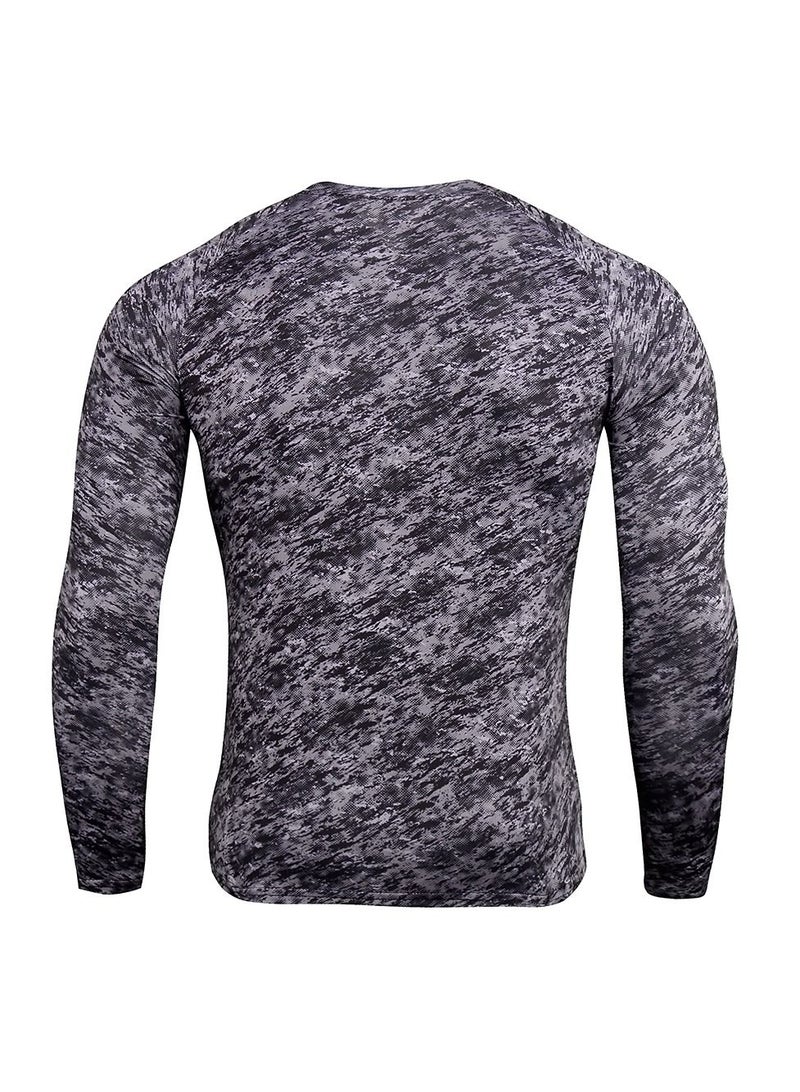 Loquat Men Quick Dry Breathable Sports Long Sleeve T-Shirt Grey  - Image 2