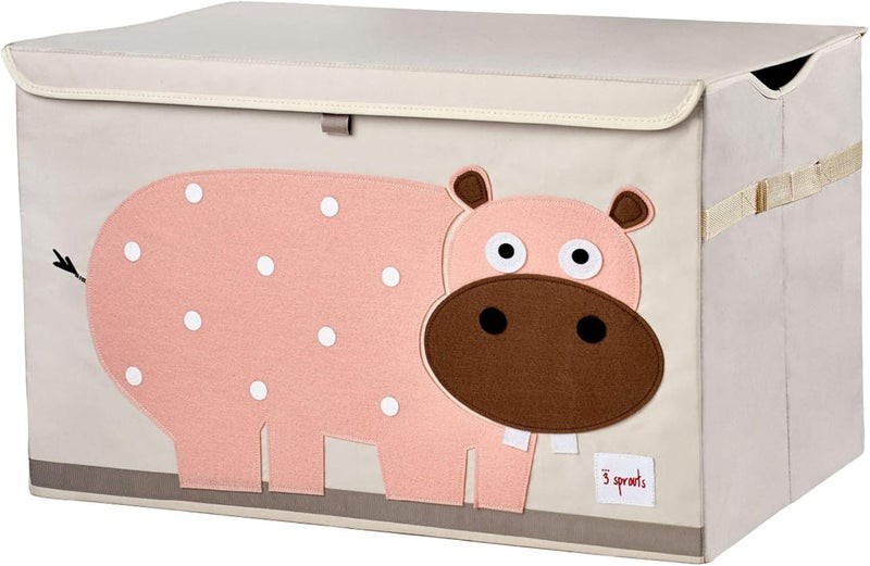 3 sprouts Kids Toy Chest - Storage Trunk for Boys and Girls Room - Hippo - Image 1