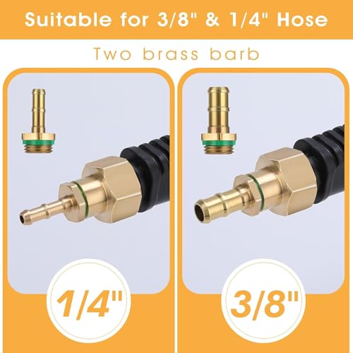 Ryscam 44inch Sprayer Wand, 3/8" & 1/4" Brass Barb Universal Sprayer Wand Replacement, Stainless Steel Sprayer Parts with Shut off Valve & 2 Hose Clamps, Spray Wands for Garden Hose, 1/2" Connector - Image 3