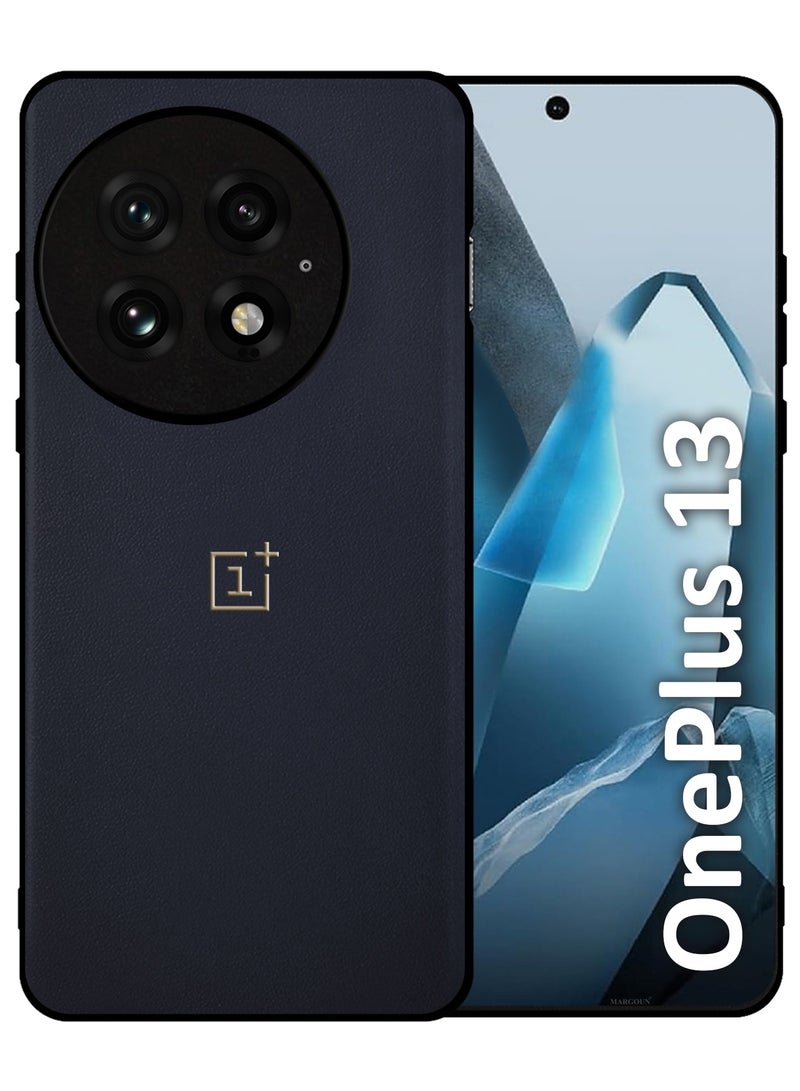 CATANES 3Packs Case Cover for OnePlus 13 Premium Leather, Elegant Protection, Quad-Camera Precision Cutout with Two 3D Shockproof Screen Protectors - Dark Blue - Image 4