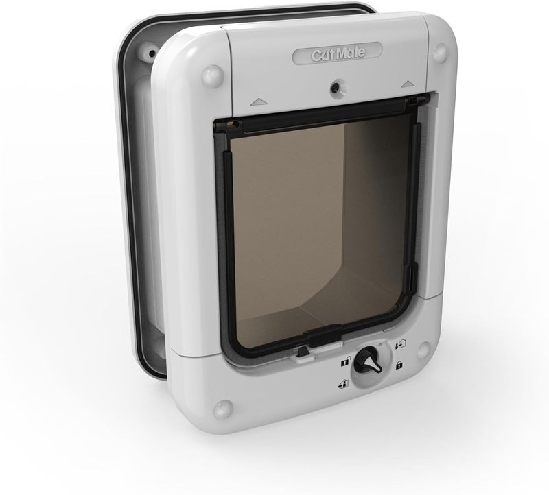 Cat Mate Microchip Activated Cat Flap, For Cats and Small Dogs, Easy Installation in UPVC Doors, Glass, and Wooden Doors - White - Image 1