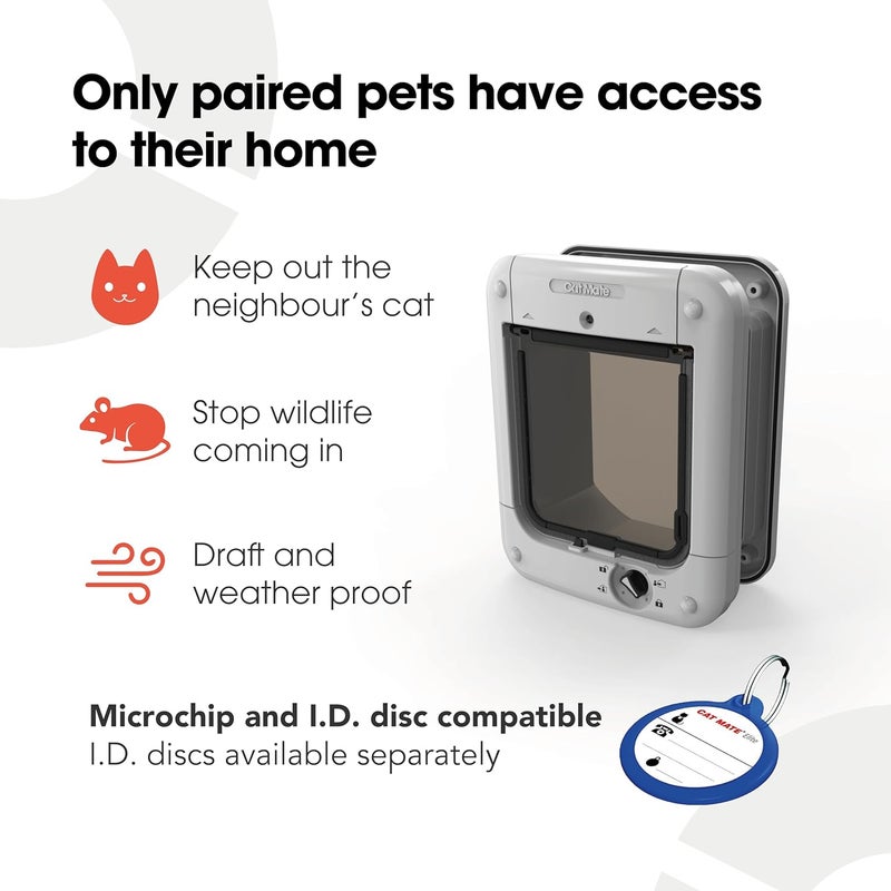 Cat Mate Microchip Activated Cat Flap, For Cats and Small Dogs, Easy Installation in UPVC Doors, Glass, and Wooden Doors - White - Image 4