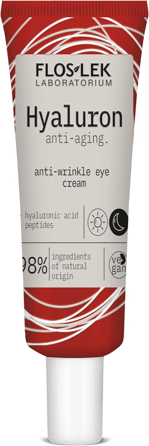 Floslek HYALURON AntiWrinkle Eye Cream Antiaging eye care Moisturising and firming of the skin Reduction of dark circles under the eyes 30 ml