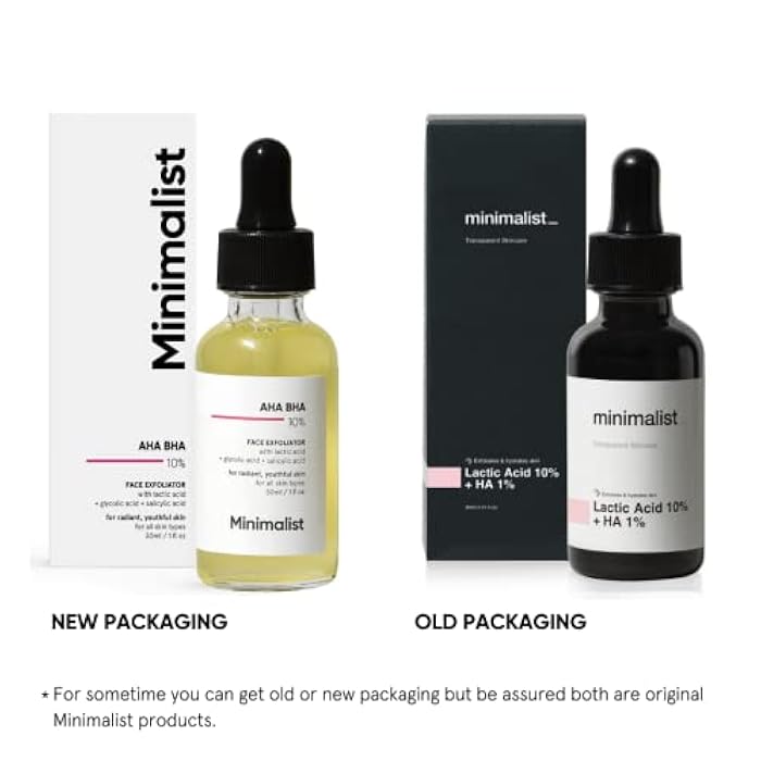 Minimalist 10% AHA (Lactic Acid & Glycolic Acid) BHA (Salicylic Acid) Exfoliating Serum | Mildly Exfoliates without Drying for Radiant, Youthful Skin | For Women & Men | 1 Fl Oz / 30 ml - Image 5