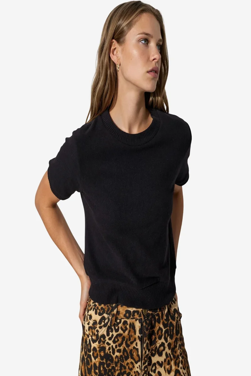 BUSEM Women's Crop Crew Neck T-Shirt