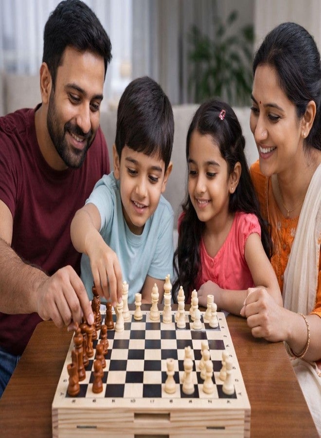 Beebox 2-in-1 Wooden Sling Puck & Chess Board Game | Fast Sling Hockey + Classic Chess | Indoor Family Game for Kids & Adults | Hand-Eye Coordination & Strategy Skill Toy - Image 3