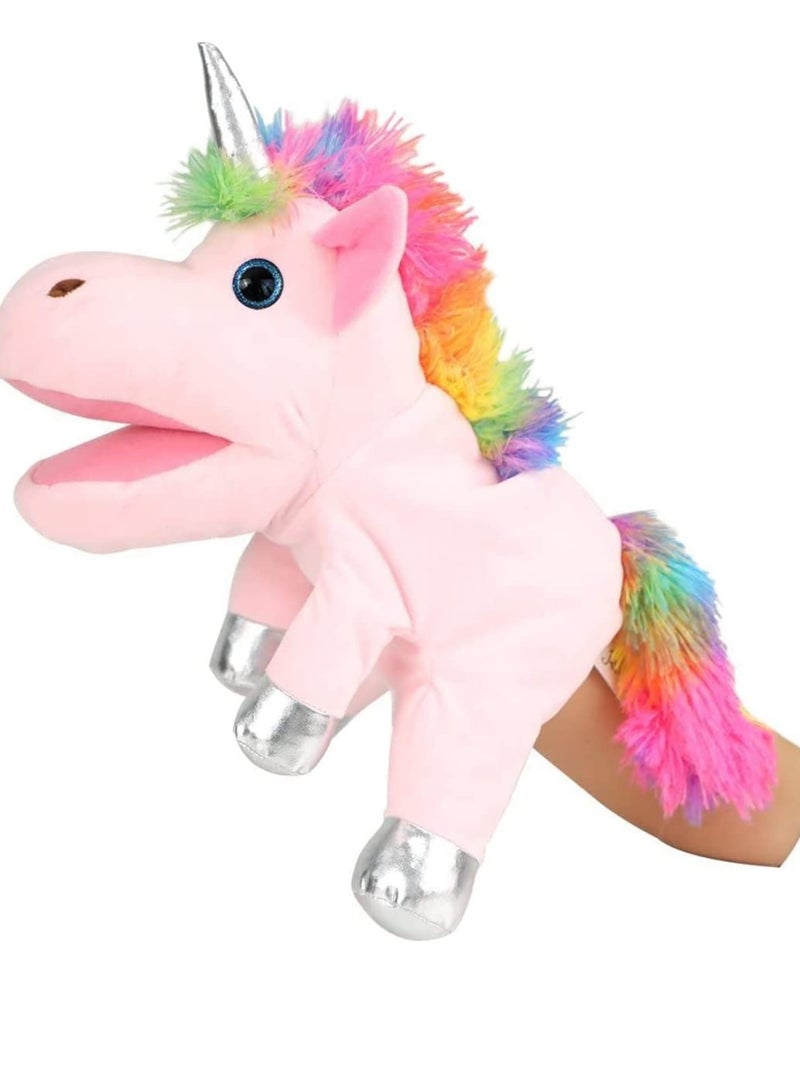 SYOSI Animal Hand Puppets Unicorn Toys Role Play Toy Puppets for Kids Storytelling Imaginative Pretend Play Teaching Preschool Gifts for  Adults Kids Girls Boys Plush Stuffed Unicorn - Image 1
