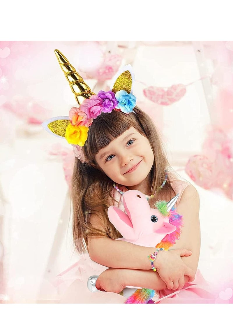 SYOSI Animal Hand Puppets Unicorn Toys Role Play Toy Puppets for Kids Storytelling Imaginative Pretend Play Teaching Preschool Gifts for  Adults Kids Girls Boys Plush Stuffed Unicorn - Image 4