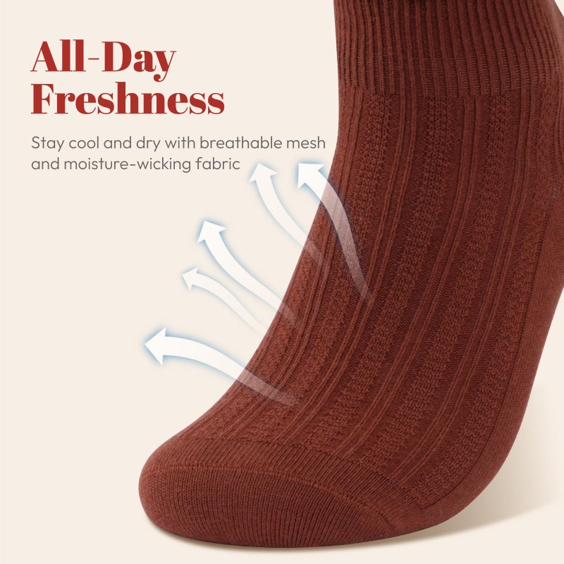 wernies Ruffle Socks Womens 6 Pairsï¼ŒCute Ankle Lettuce Edge Frilly Athletic Crew Socks 5-8.5 Black White Gray Khaki - Image 4