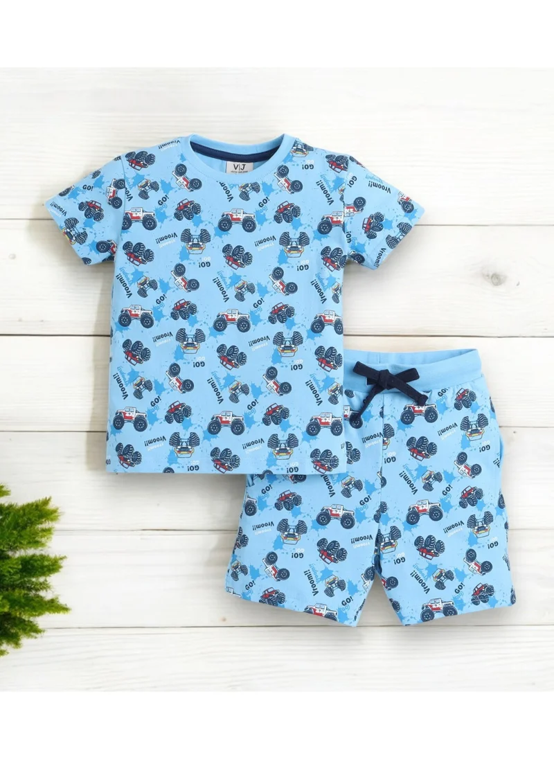 victor and jane Victor and Jane - All-Over Printed T-shirt and Shorts Pyjama Set