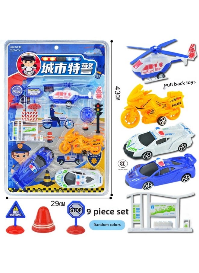 High Frequency Blister Board For Home City Special Police Boys Car Helicopter Toys-Color:Small Hanging Plate [pull Back Metal Racing Car] Random Style 388-271  - Image 2