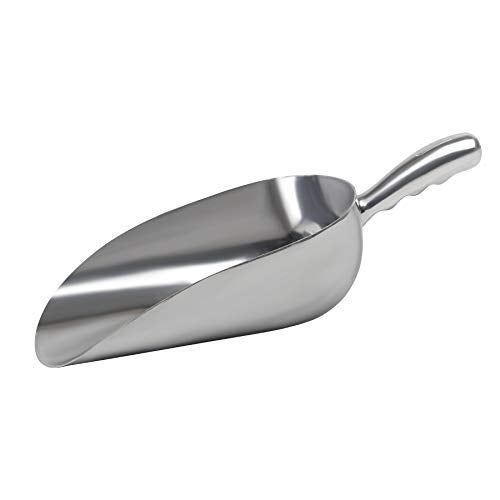 Nechtik Cast Aluminum Utility Scoop - 38 oz. - Round Bottom, ice scoop For Multi-Purpose Use, With Finger Groove Handle (38 oz.) - Image 1