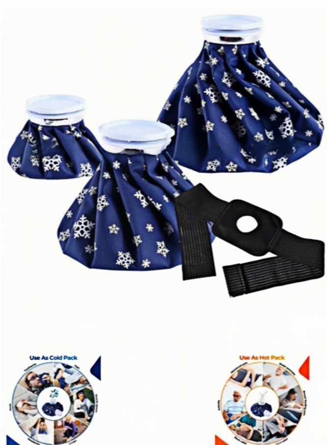 Professional Reusable Ice Pack for Instant Pain Relief - Hot & Cold Therapy with 3 Sizes (6"/9"/11")with Elastic Wrap , Leak-Proof Design for Home,Travel Use,Sports Injuries, Migraines & Menstrual Cramps - Image 1