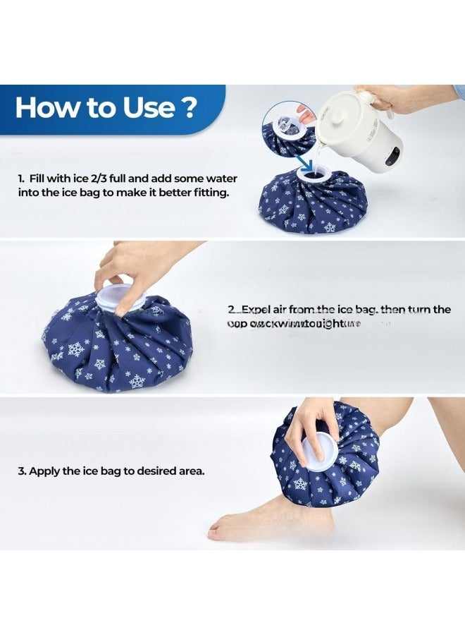 Professional Reusable Ice Pack for Instant Pain Relief - Hot & Cold Therapy with 3 Sizes (6"/9"/11")with Elastic Wrap , Leak-Proof Design for Home,Travel Use,Sports Injuries, Migraines & Menstrual Cramps - Image 2