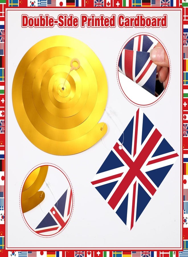 Panelee 27 Pcs International Flags Decorations World Flags Welcome Banners Country Flags Ceiling Hanging Swirls for International Sports Events Club School Classroom Birthday Party Celebration Decor - Image 3