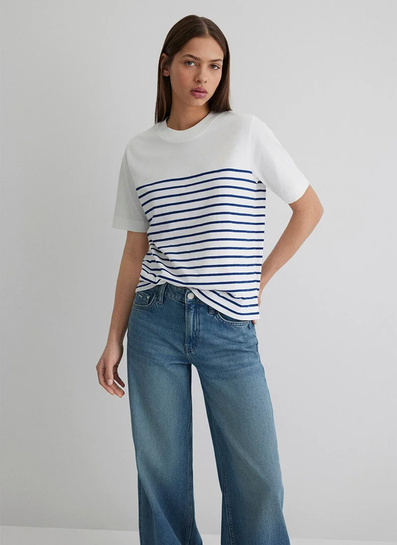 MAVI Mini Printed Navy Polo T-Shirt