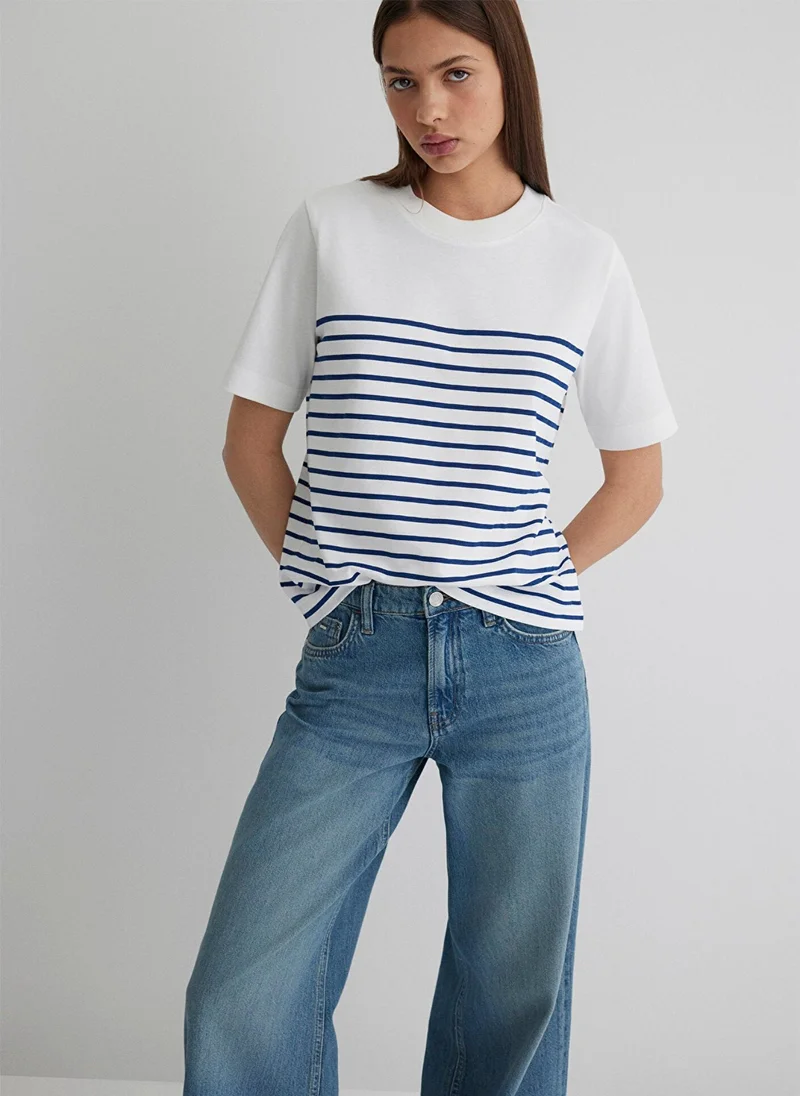 MAVI Mini Printed Navy Polo T-Shirt