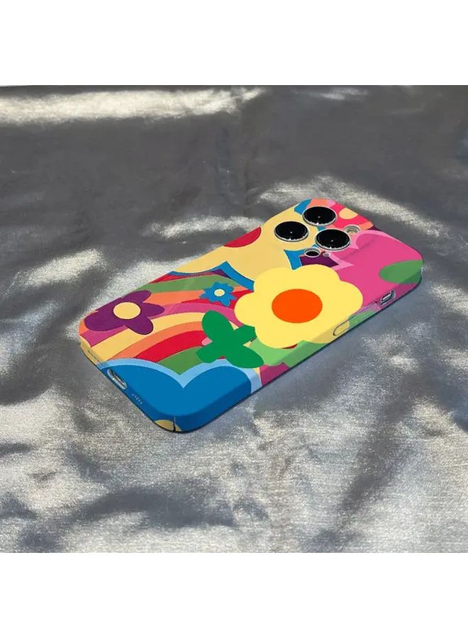 Cute Feline Hard Phone Case With Vibrant Flower Pattern Compatible With iPhone XS Mixed Color 3 Gift - Image 3