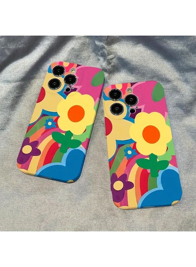 Cute Feline Hard Phone Case With Vibrant Flower Pattern Compatible With iPhone XS Mixed Color 3 Gift - Image 4