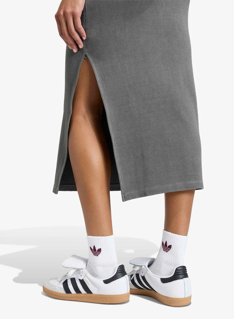 Adidas Originals charcoal grey Essential Ribbed Dress for Women | Best Price UAE