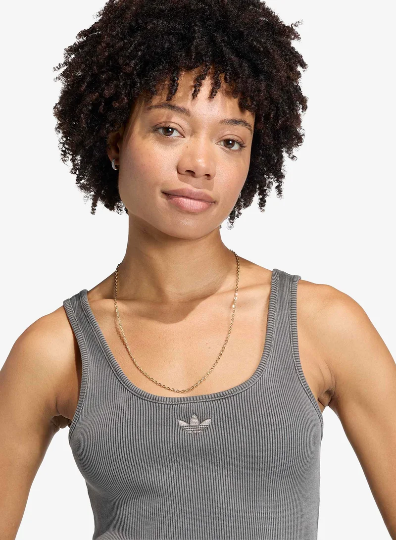 Adidas Originals charcoal grey Essential Ribbed Dress for Women | Best Price UAE