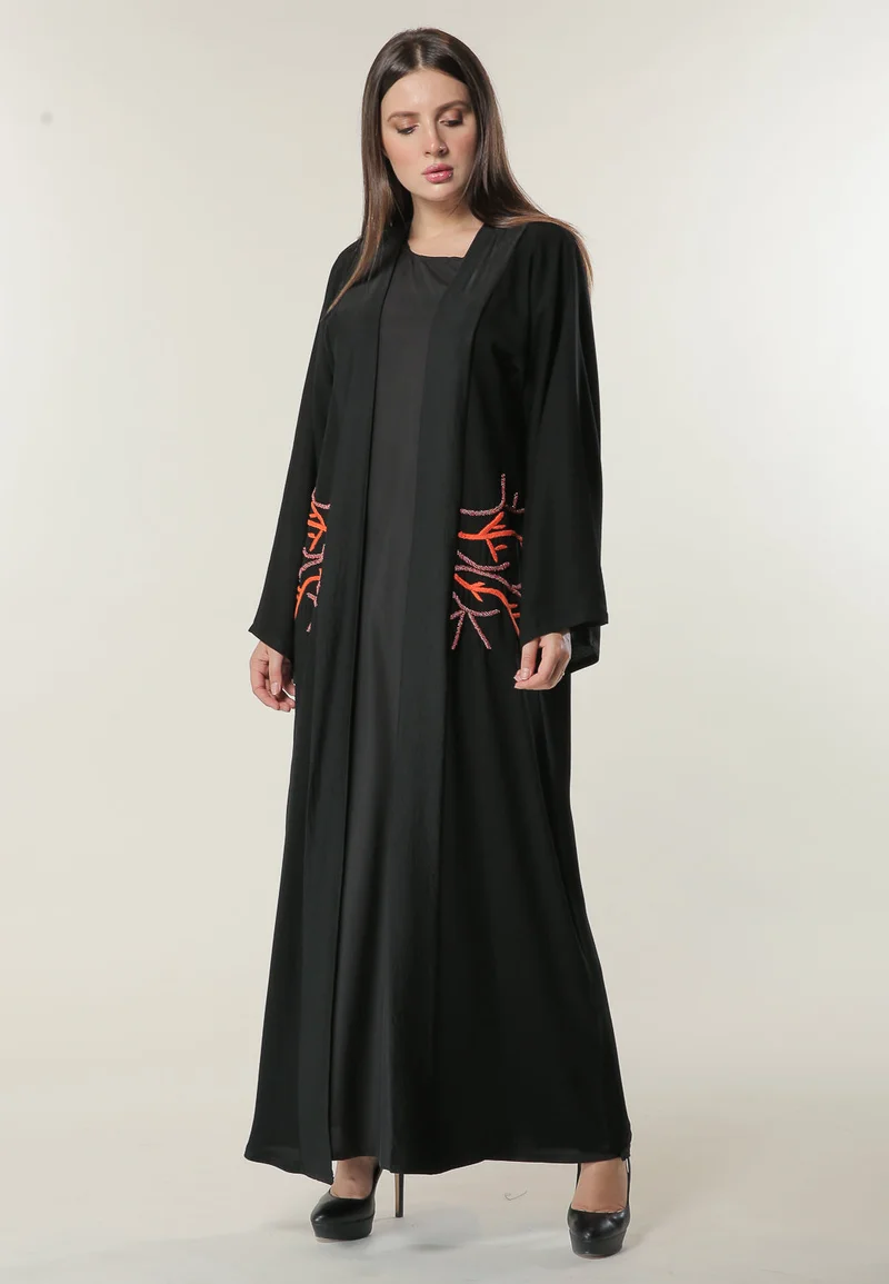 Moistreet Embroidered Embellished Casual Abaya