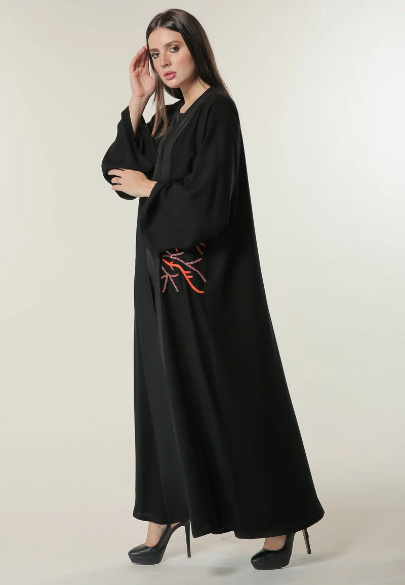 Moistreet  Embroidered Embellished Casual Abaya for Women | Best Price UAE