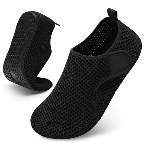 Scurtain Adult Water Shoes Women Beach Swim Shower Essentials Pool Swimming Gardening Shoes for Women Black Yoga Socks Slip on Wide Water Shoes Size - Image 1