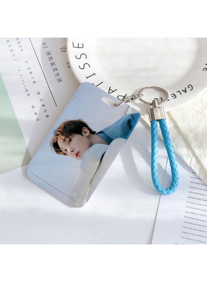 NIBEMINENT 1 - Piece GOT7 Kpop Photo Card Holder Pendant Key Chain ID Badge Holder ID Card Holder Photo Card Protector for School ID Office ID Access Card for Women Girls