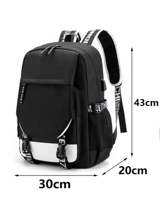 ميسي حقيبة ظهر مطبوعة ميسي مع منفذ شحن USB خارجي حقيبة مدرسية كبيرة السعة لعشاق كرة القدم والطلاب - Image 2