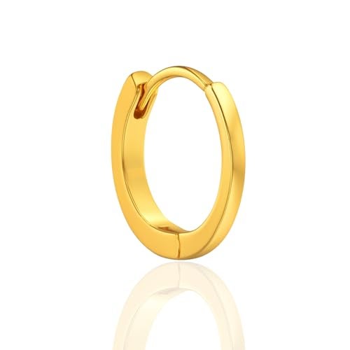 VAMA FASHIONS 18K Gold Plated Plain Round Piercing Septum Nose Ring Anti Tarnish with Clip On Lightweight Comfortable Trendy Jewelry for Women & Girls - Image 1