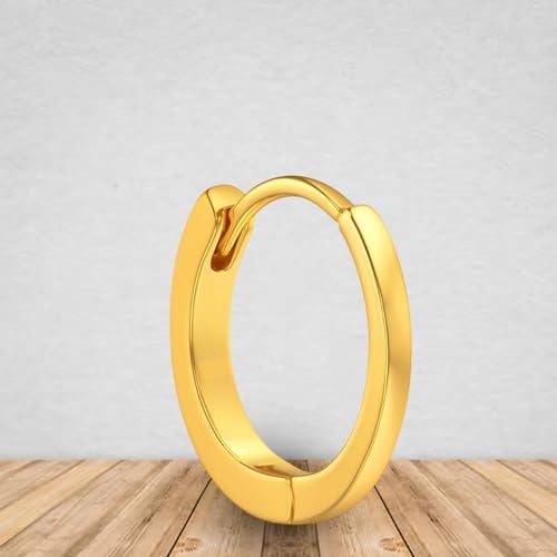VAMA FASHIONS 18K Gold Plated Plain Round Piercing Septum Nose Ring Anti Tarnish with Clip On Lightweight Comfortable Trendy Jewelry for Women & Girls - Image 4