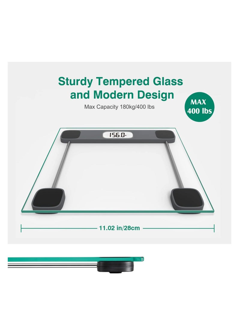 Digital Bathroom Scale for Body Weight, Accurate Weighing Scale High Precision Bath Scale for People with Step-On Technology, LCD Display, 400lbs, Batteries and Tape Measure Included - Image 5