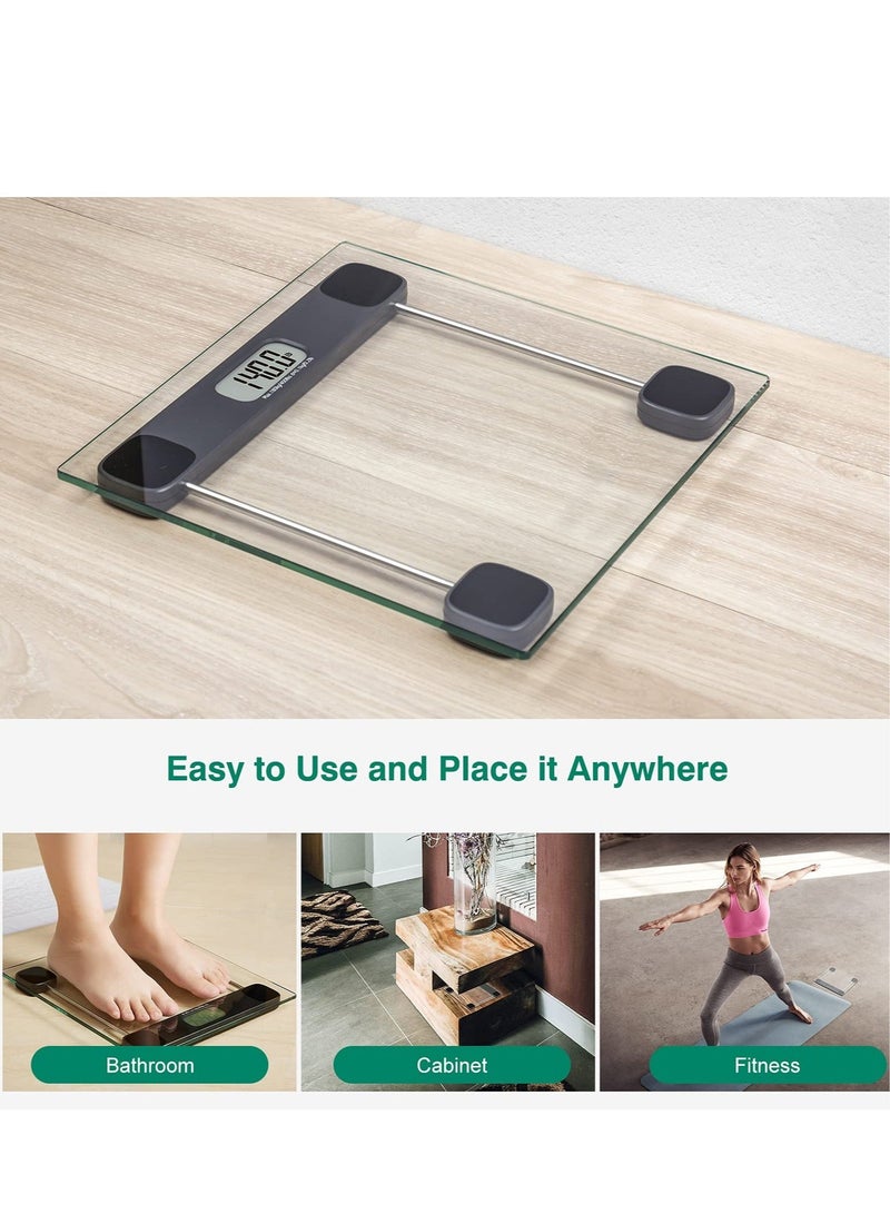 Digital Bathroom Scale for Body Weight, Accurate Weighing Scale High Precision Bath Scale for People with Step-On Technology, LCD Display, 400lbs, Batteries and Tape Measure Included - Image 2
