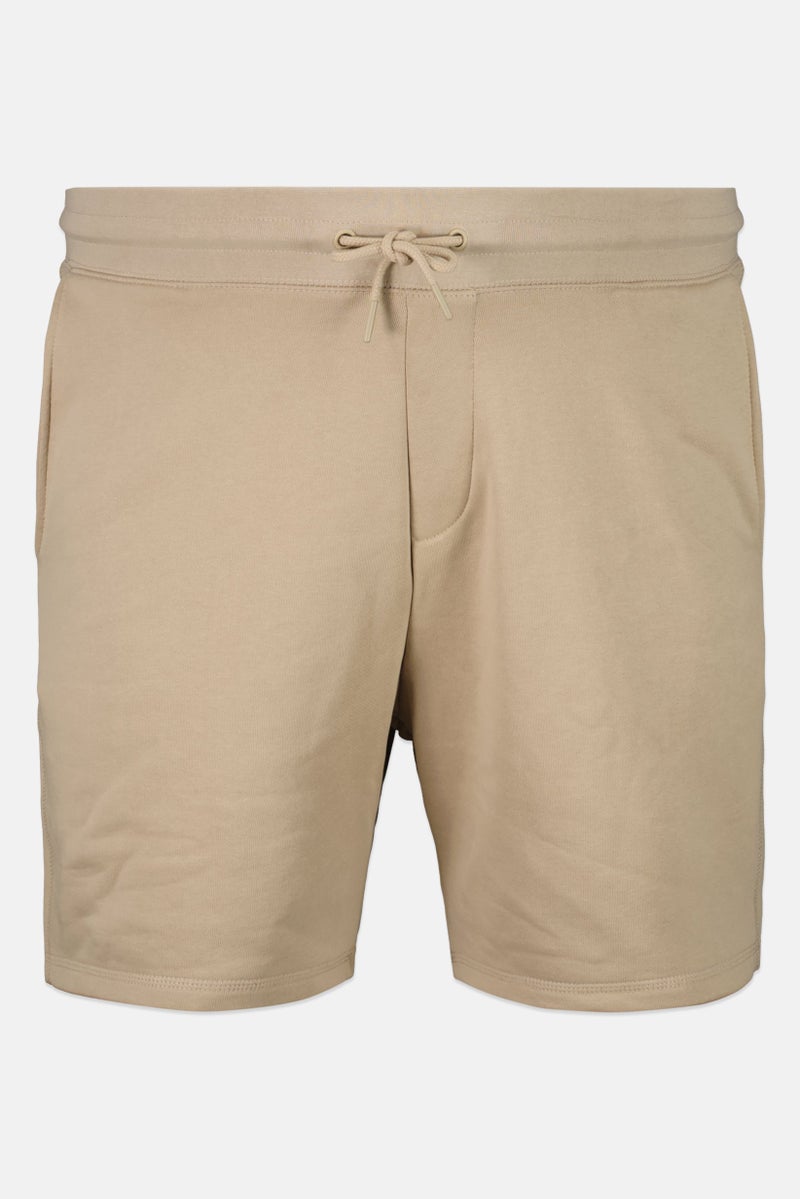 Celio Men Solid Basic Shorts, Taupe - Image 1