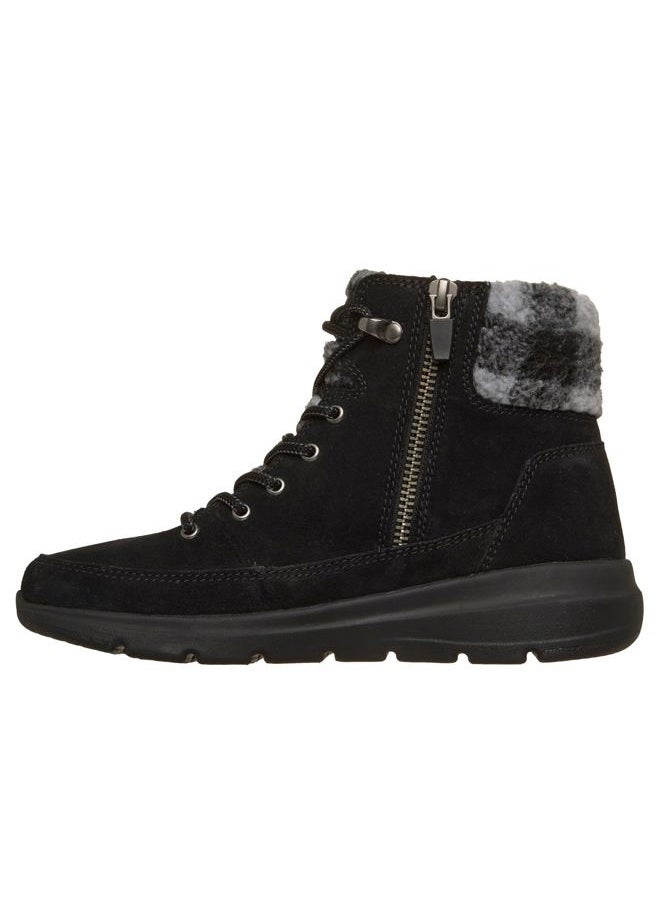 SKECHERS Women's Fashion Boot, Black/Gray, 9 - Image 2