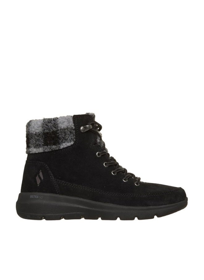SKECHERS Women's Fashion Boot, Black/Gray, 9 - Image 1