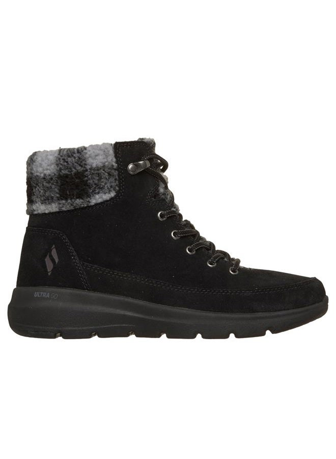 SKECHERS Women's Fashion Boot, Black/Gray, 9 - Image 3