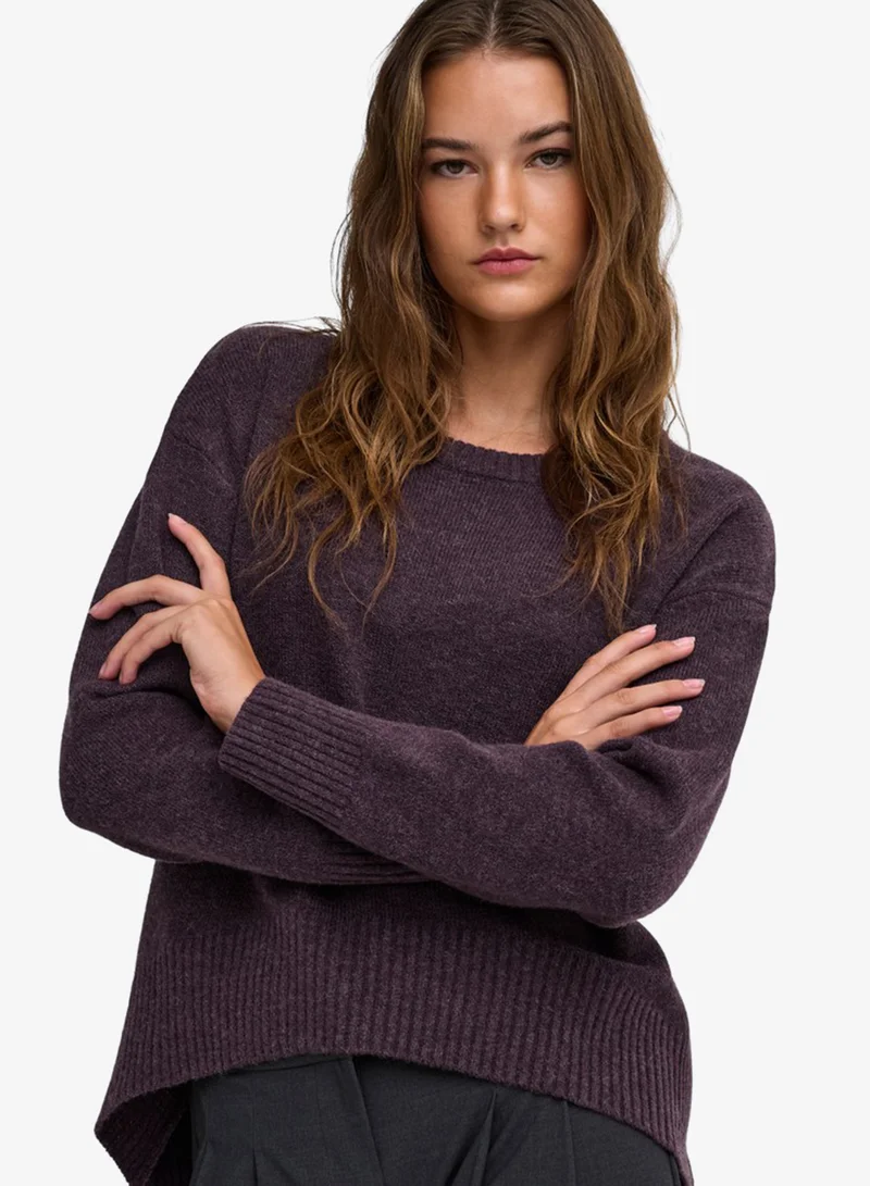 Only  Onlalivia Long Sleeve High-Low Knit Sweater for Women | Best Price UAE