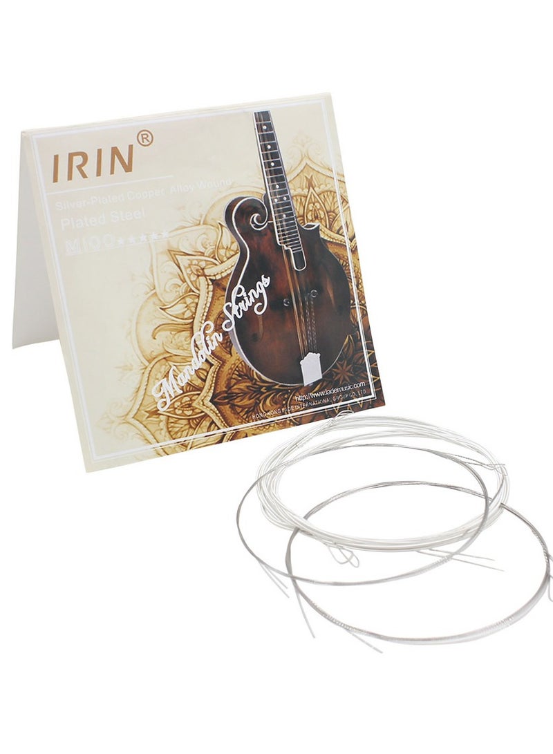IRIN Mandolin String M100 Bronze Wrapped Eight String Mandolin Set of 8 Mandolin Strings - Image 1