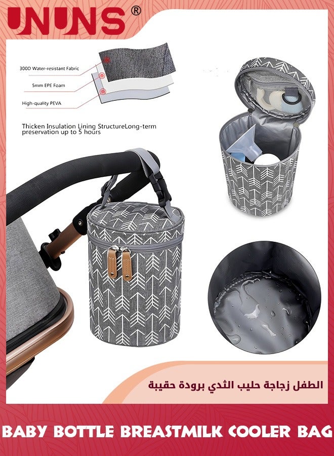 UNUNS Baby Bottle Warming Bags,Insulated Breastmilk Cooler Bag,Travel Portable Insulated Tote Bag,Outdoor Protection Insulation Leakproof Bag,Reusable Bottle Storage Bag For Nursing Mom,Grey - Image 4
