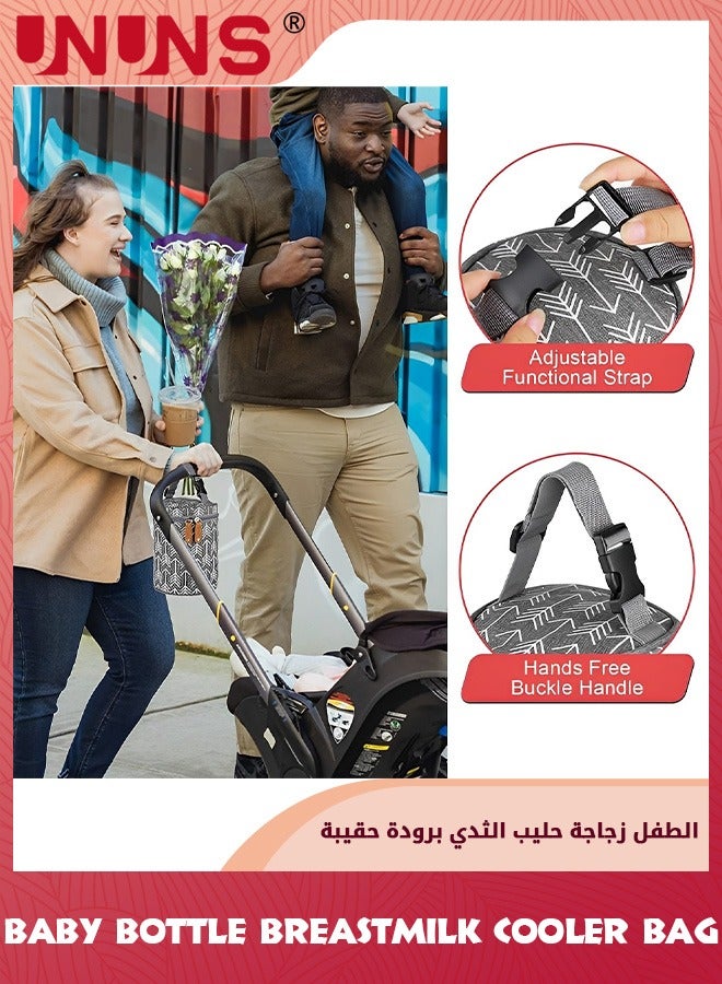 UNUNS Baby Bottle Warming Bags,Insulated Breastmilk Cooler Bag,Travel Portable Insulated Tote Bag,Outdoor Protection Insulation Leakproof Bag,Reusable Bottle Storage Bag For Nursing Mom,Grey - Image 5