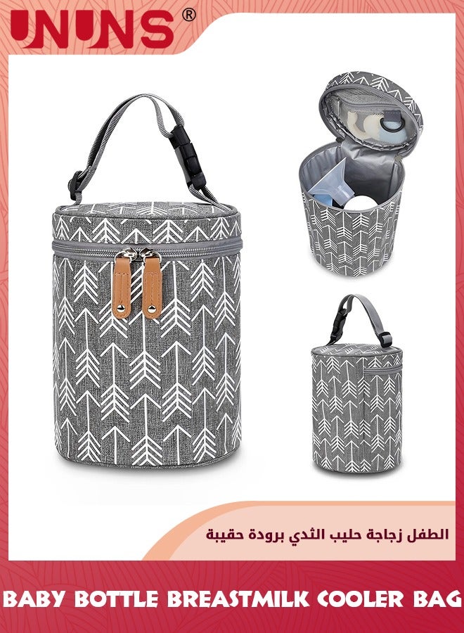 UNUNS Baby Bottle Warming Bags,Insulated Breastmilk Cooler Bag,Travel Portable Insulated Tote Bag,Outdoor Protection Insulation Leakproof Bag,Reusable Bottle Storage Bag For Nursing Mom,Grey - Image 1