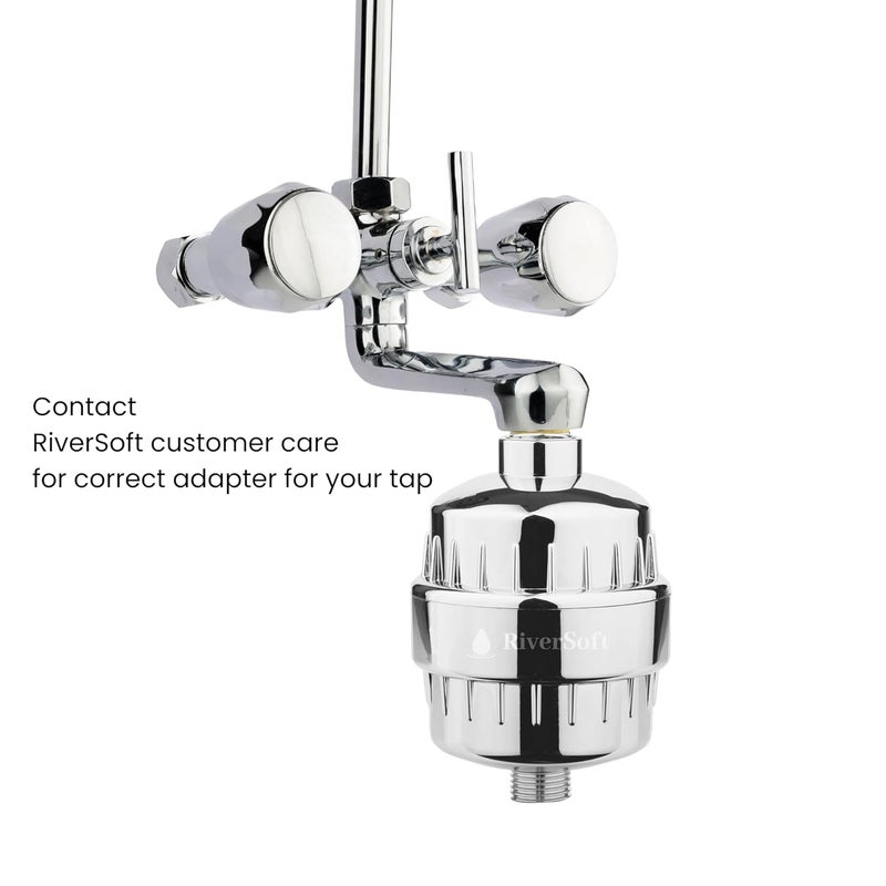 RIVERSOFT SF15 PRO shower and tap filter for hard water with 15 stage Water Softener for Bathroom Hard Water Filter Chrome Pack of 1 - Image 4