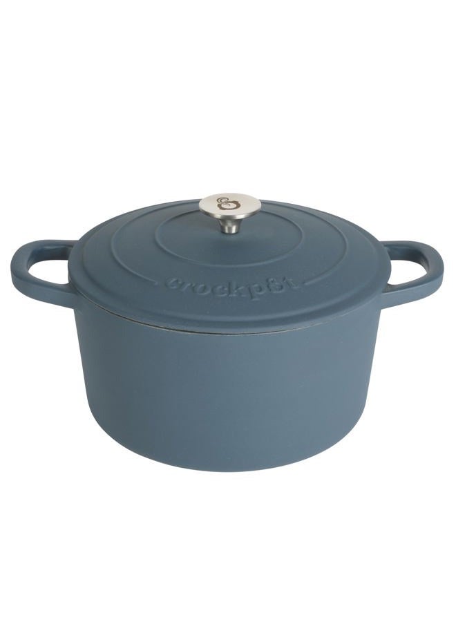 Crock-Pot Crock Pot Artisan 7-Quart Round Dutch Oven - Matte Navy Blue - Image 1
