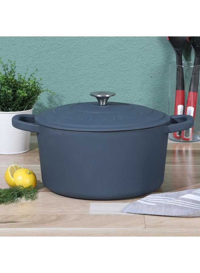 Crock-Pot Crock Pot Artisan 7-Quart Round Dutch Oven - Matte Navy Blue - Image 2
