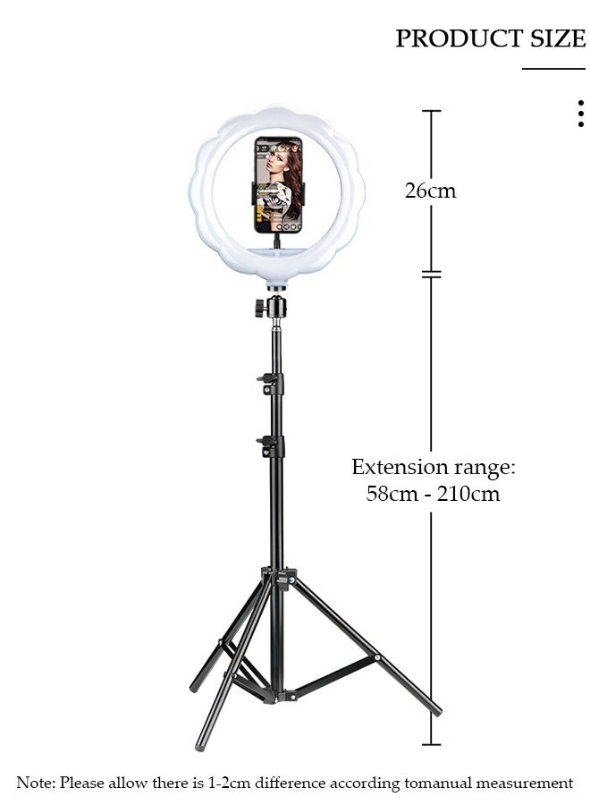 DUNISO Selfie Ring Light with Tripod Stand,Mobile Phone Holder, Phone Live Streaming Holder for Outdoor and Indoor, Live Streaming Stand with Tripod Stand & Phone Holder, Tri-color Light for Vlog Selfie Live Streaming Video - Image 2
