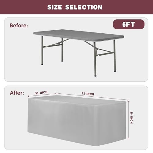 HolidayIdeas Fitted White Tableclothes - 72 x 30 Inch - 2 Pack Rectangle Table Covers for 6 Foot Tables, Polyester Fabric Tablecloths for Christmas, Parties, Wedding, Trade Show - Image 5