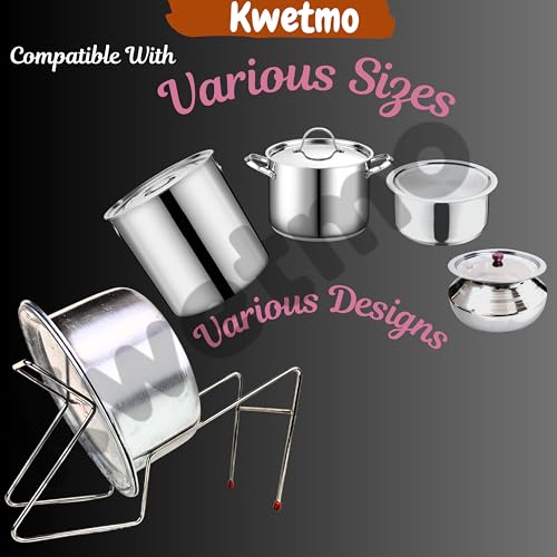Kwetmo Stainless Steel Rice Pot Drainer Stand for Kitchen | Beans, Noodle Strainer | Cooked Rice Strainer | Hands-Free Drainer Tabletop - Image 5